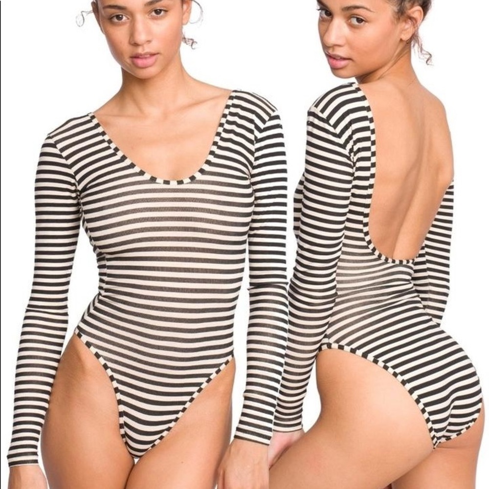 American Apparel B&W Striped Bodysuit